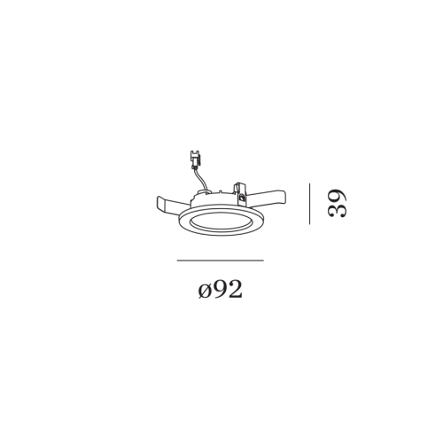 Wever & Ducré, Luna round, IP44, Ceiling, Bianco; dimensioni