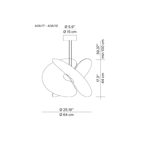Luceplan Levante; dimensioni