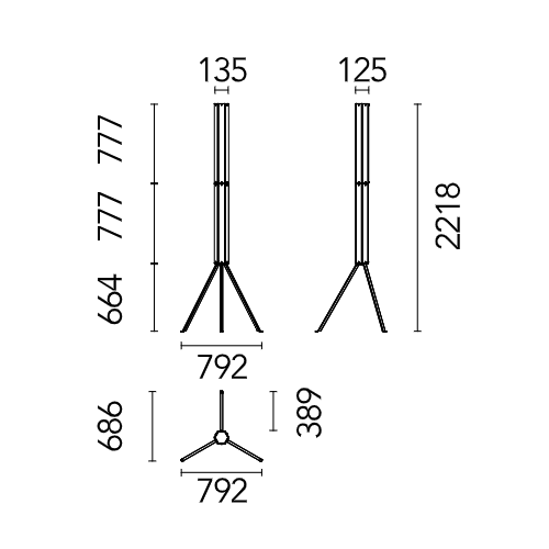 Flos SuperWire F; dimensioni