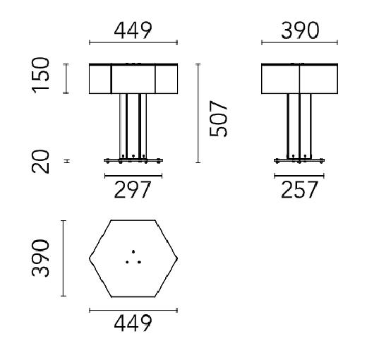 Flos SuperWire T; dimensioni