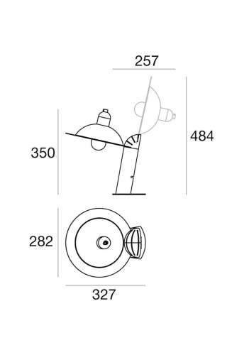 Stilnovo, Lampiatta da tavolo; dimensioni
