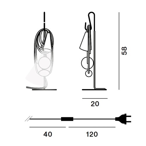 Foscarini Filo da tavolo; dimensioni