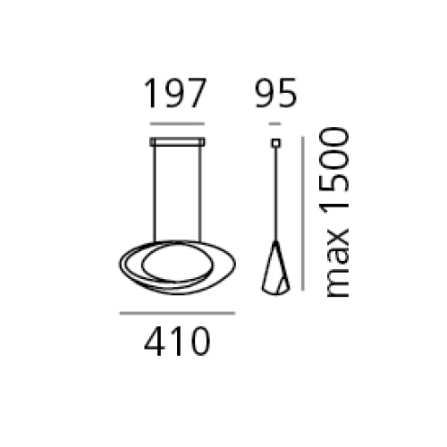 Artemide Cabildo Led - Sospensione, dimensioni