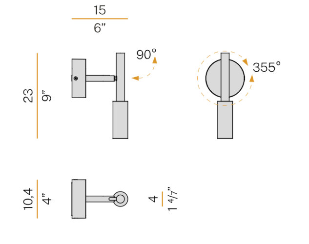 Panzeri Tubino Wall; dimensioni