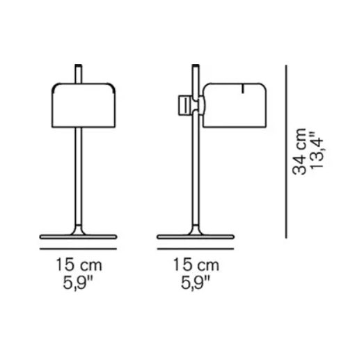Oluce Mini Coupé Table; dimensioni