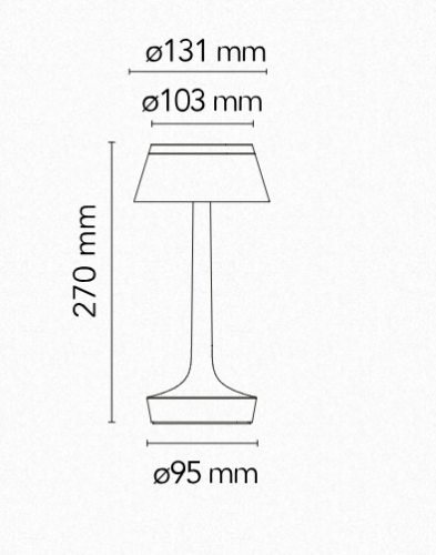 Flos Bon Jour Unplugged; dimensioni