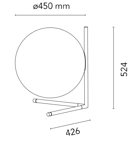 Flos IC T3; dimensioni