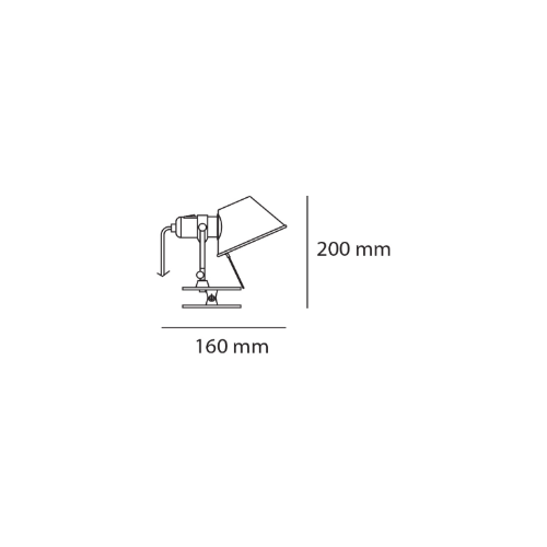 Tolomeo Micro Pinza; dimensioni