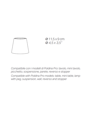 Zafferano Poldina Cover, Dimensioni