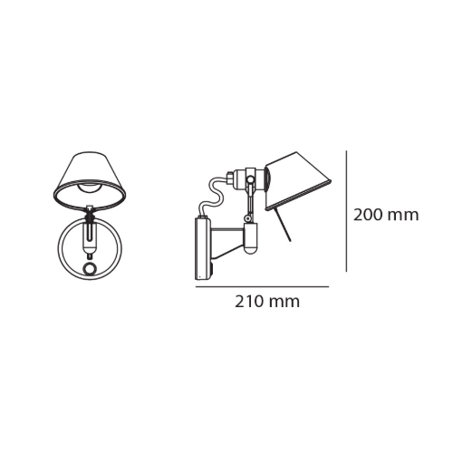 Tolomeo Micro Faretto; dimensioni