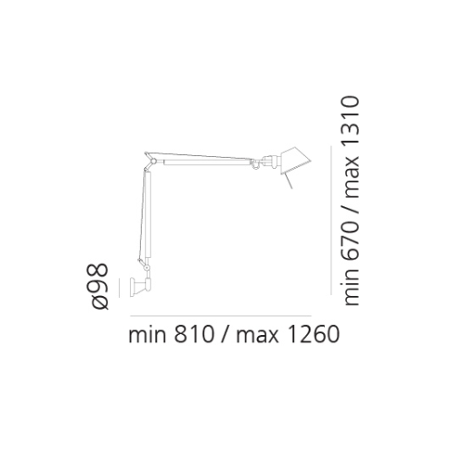 Artemide Tolomeo Wall; dimensioni