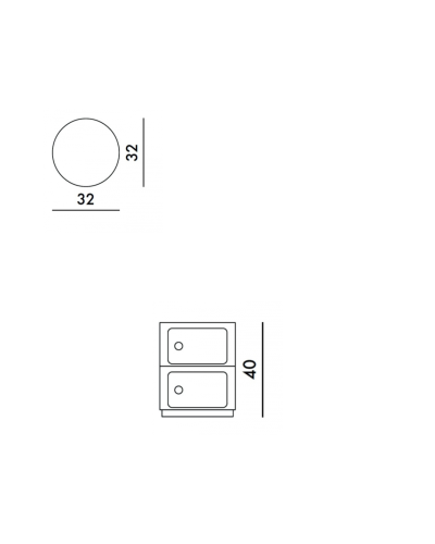 Kartell Componibili METAL, 2 elementi, Dimensioni
