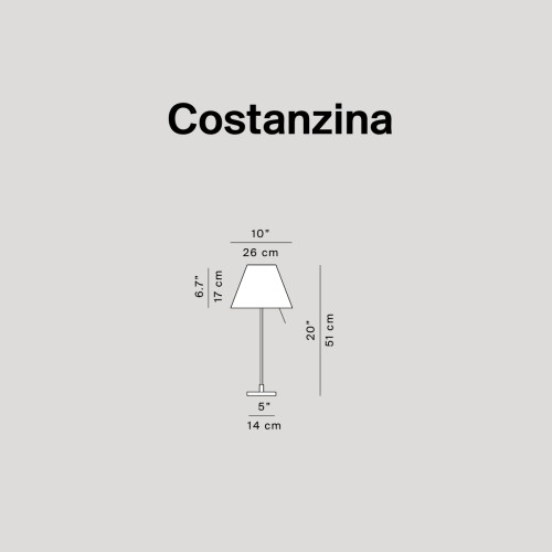 Costanzina oro; dimensioni
