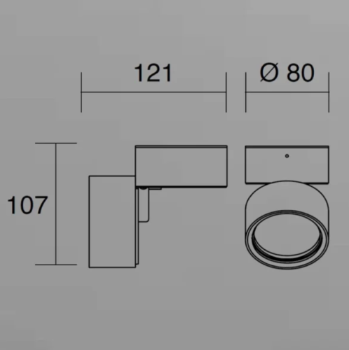Isyluce Focus 80 Nero; dimensioni