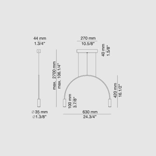 Estiluz Volta (T-3535); dimensioni