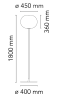Flos Glo-Ball Floor grande - dimensione