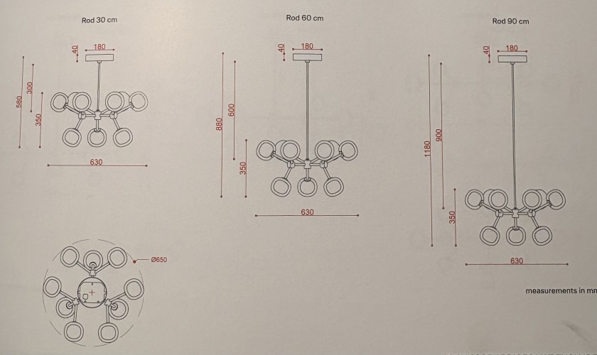 Tooy Nabila 552.19 LED Chandelier - dimensione