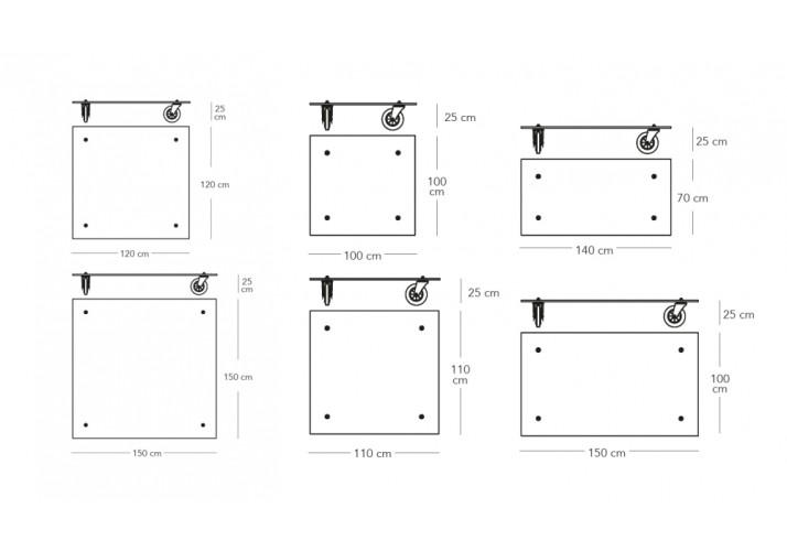 Fontana Arte Tavolo Con Ruote - size