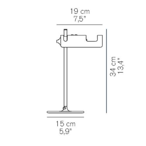 Oluce Mini Spider; dimensioni