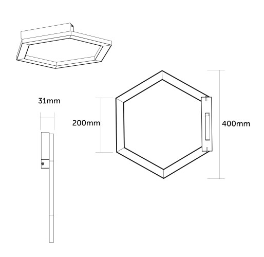 Lumicom Esagono Plafoniera Ø40