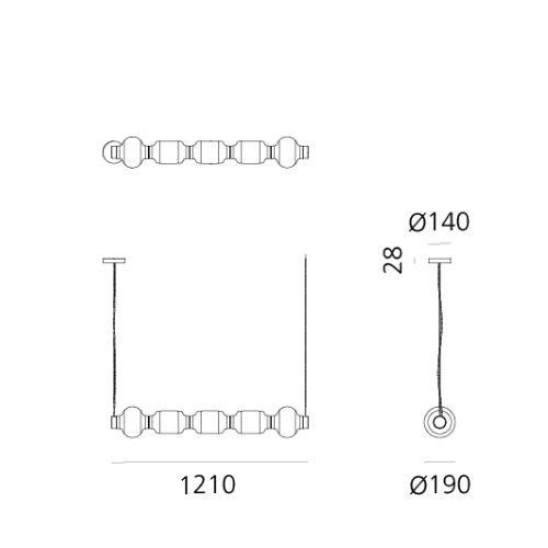 Artemide Alambicco Horizontal - size
