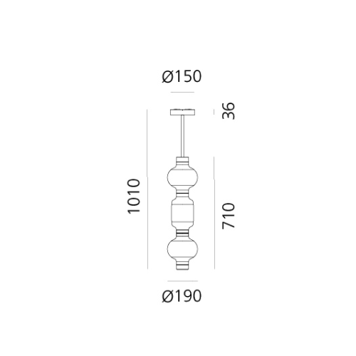 Artemide Alambicco Verticale 600 - size
