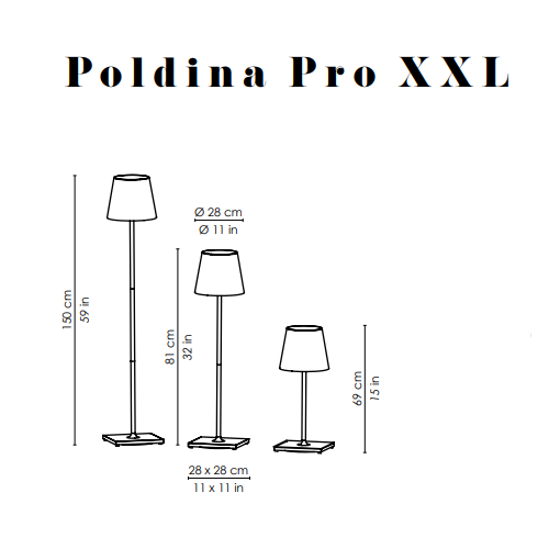 Zafferano Poldina Pro XXL, Dimensioni