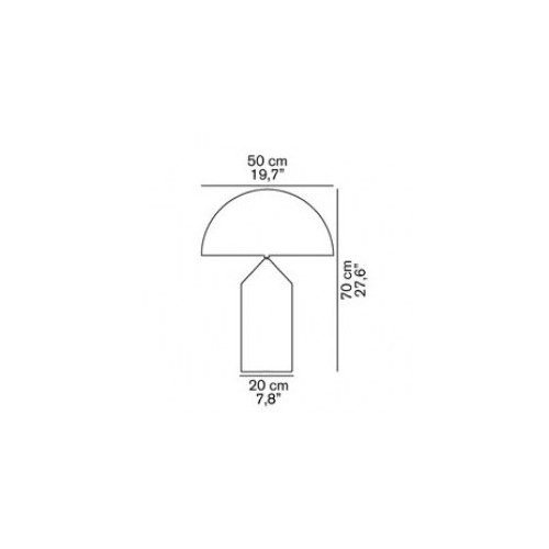 Oluce Atollo 233; dimensioni