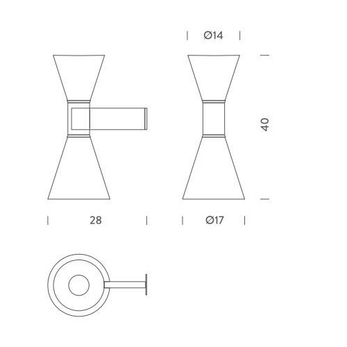 Nemo Applique de Marseille Design, Le Corbusier; dimensioni