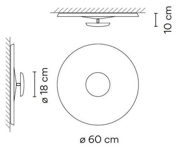 Vibia Top 1160 Parete/Soffitto ø60