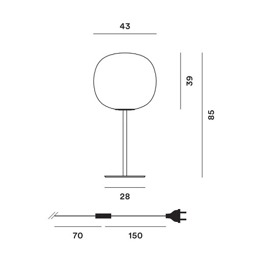 OUTLET - Foscarini Gem Tavolo Alta Oro/Bianco