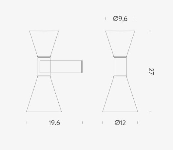 Nemo Applique Mini de Marseille Design, Le Corbusier; dimensioni