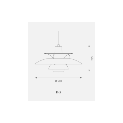 Louis Poulsen PH 5 Metal; dimensioni