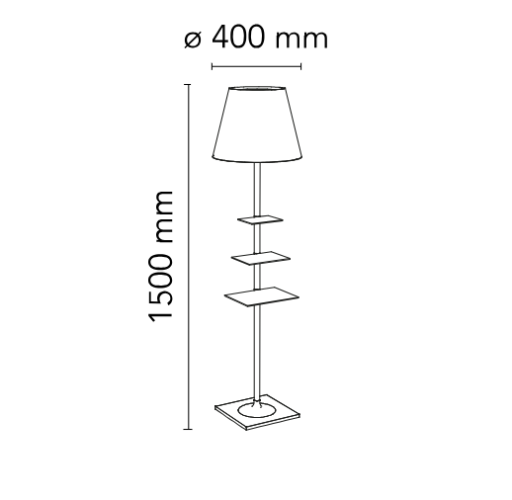 Flos, Bibliotheque Nationale, dimensioni