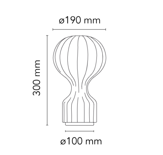 Flos Gatto Piccolo, design Castiglioni 1960, dimensioni