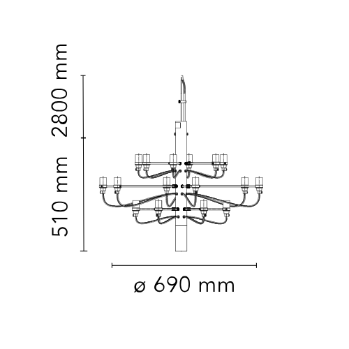 Flos 2097/18, design Sarfatti, 1958, Frosted Bulbs