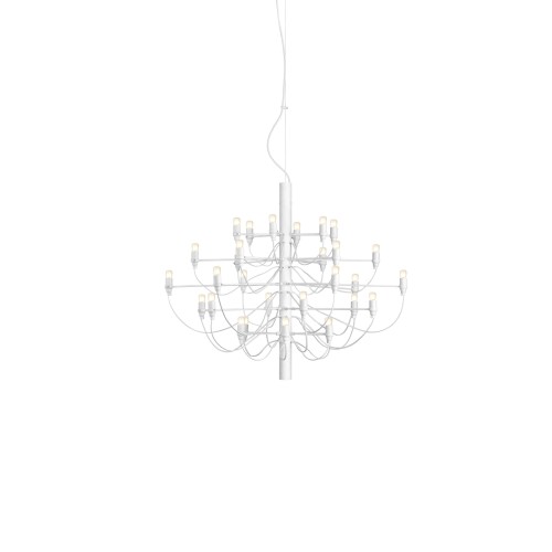 Flos 2097/30, design Sarfatti, 1958 (Frosted), Bianco