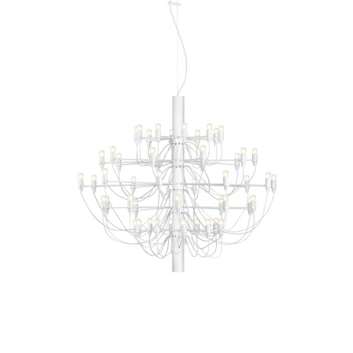 Flos 2097/50, design Sarfatti, 1958 (Frosted), Bianco