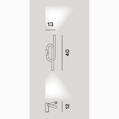 Foscarini Lampada Tobia con alimentazione a cavo esterno - Parete, dimensioni