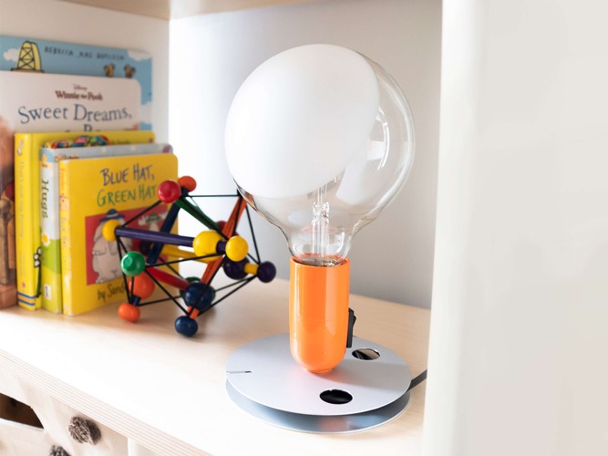 Flos Lampadina, design Castiglioni, 1972, Arancio