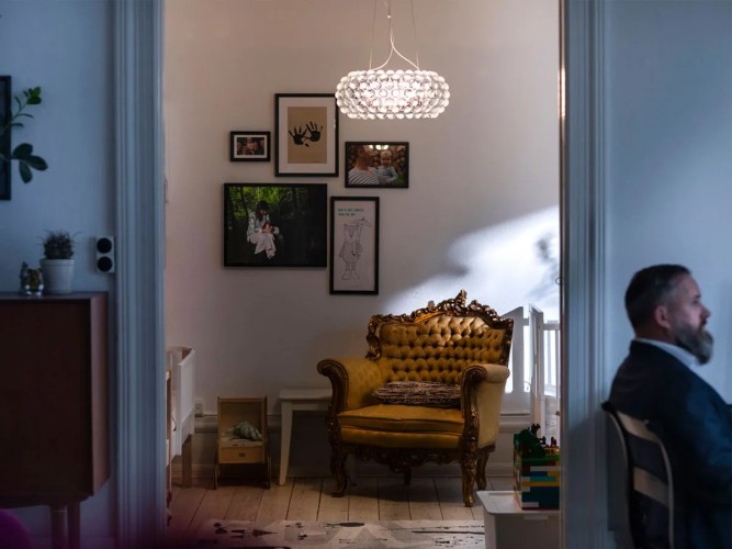 Foscarini Caboche Plus Media - Sospensione, trasparente