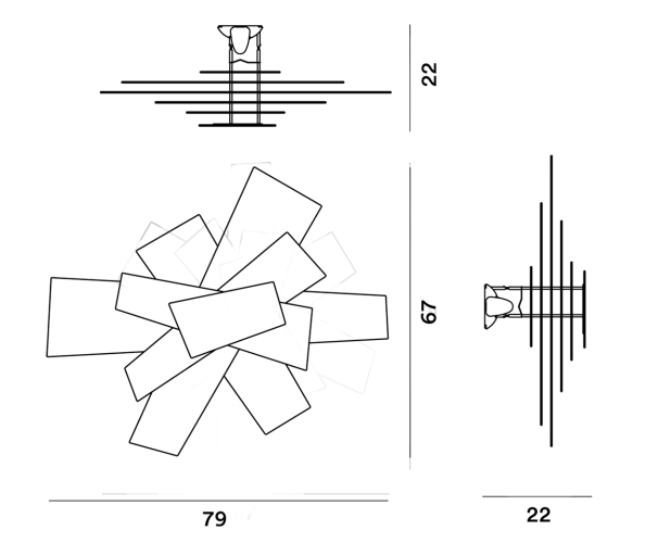 Foscarini Big Bang C/W, dimensioni