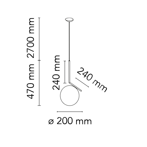 Flos IC S1, Dimensioni