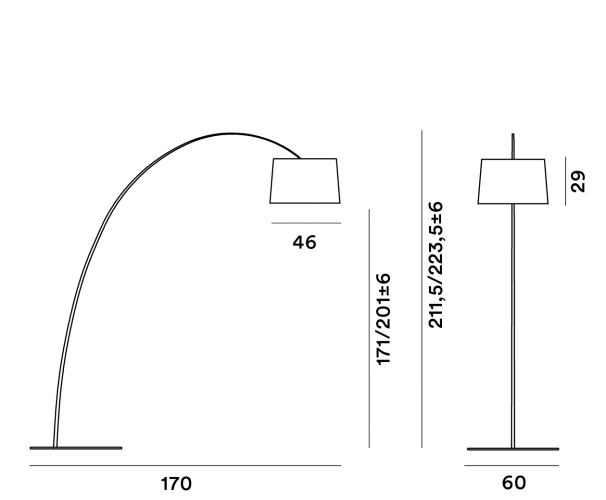 Foscarini Twiggy - Terra, dimensioni