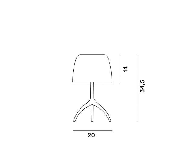 Foscarini Lumiere Nuances Piccola - Tavolo, dimensioni