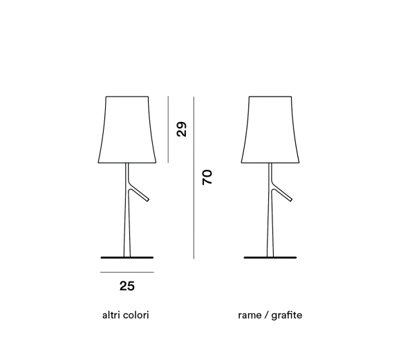 Foscarini Birdie da tavolo, dimensioni della grande