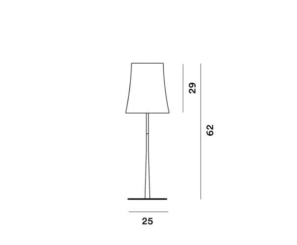 Foscarini Birdie Easy - tavolo, dimensioni della grande