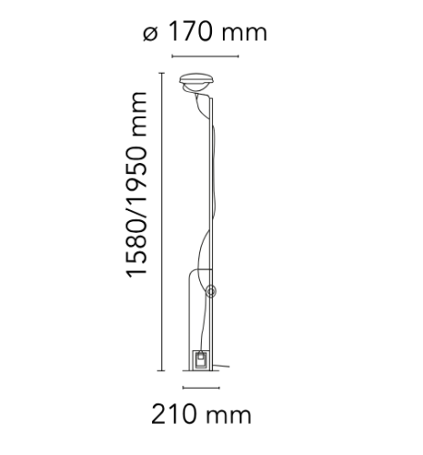 Flos Toio LED, Dimensioni