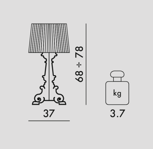 Kartell Bourgie, Dimensioni
