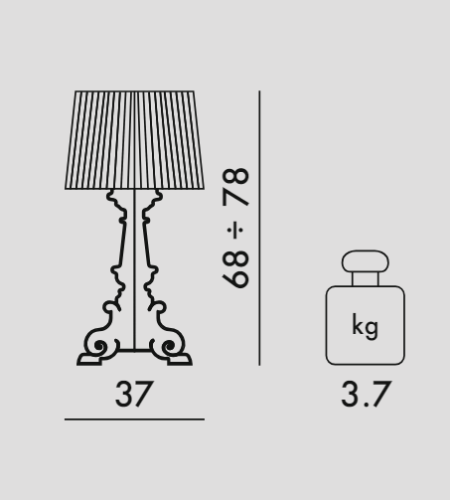 Kartell Bourgie Mat, Dimensioni